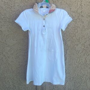 Burberry girls plaid trim collar tennis dress Sz 4Y Summer